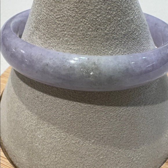 Vintage Type A Untreated Burmese Jade Cap-Cut Bangle - Lavender/Green 6.25”- NEW - Picture 5 of 5